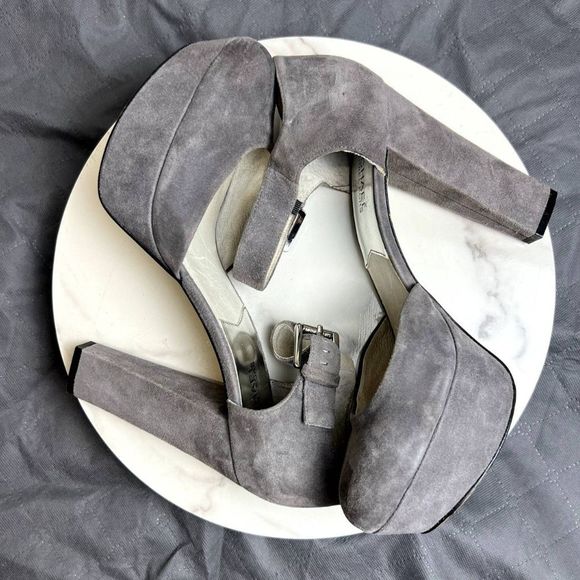 Michael Michael Kors Haven Ankle Strap Dark Slate Suede Platform SZ 10M:NWOT - Picture 5 of 16